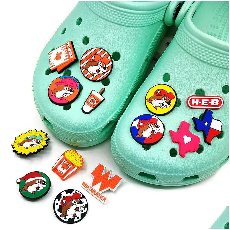 texas style clog charms fashion love shoe accessories for decorations charms pvc soft shoes charm ornaments buckles as party gift