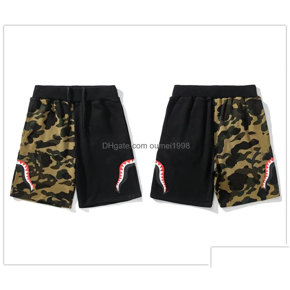 shorts mens designer shorts shark swim shorts luminous inaka Reflective oversize fleeces camouflage sweatshirts beach pants high quality stitching