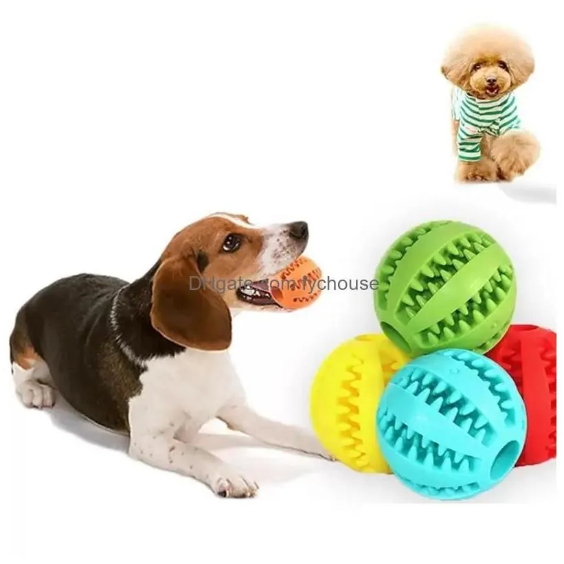Dog Toys Chews Sublimation Pet Toys 5Cm Dog Interactive Elasticity Ball Natural Rubber Leaking Tooth Clean Balls Cat Chew Interact