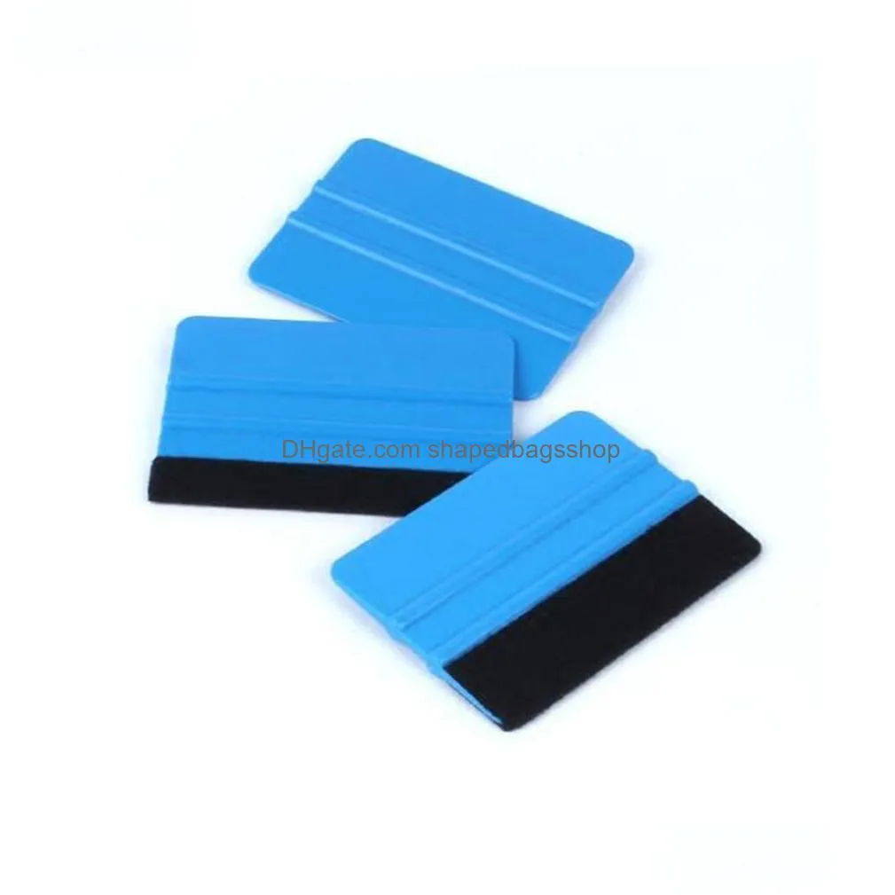 100pcs dhl delivery 10*7cm car wrap hand tools applicator tool vinyl film wrapping felt edge decal sticker flannelette scraper blade squeegee decals