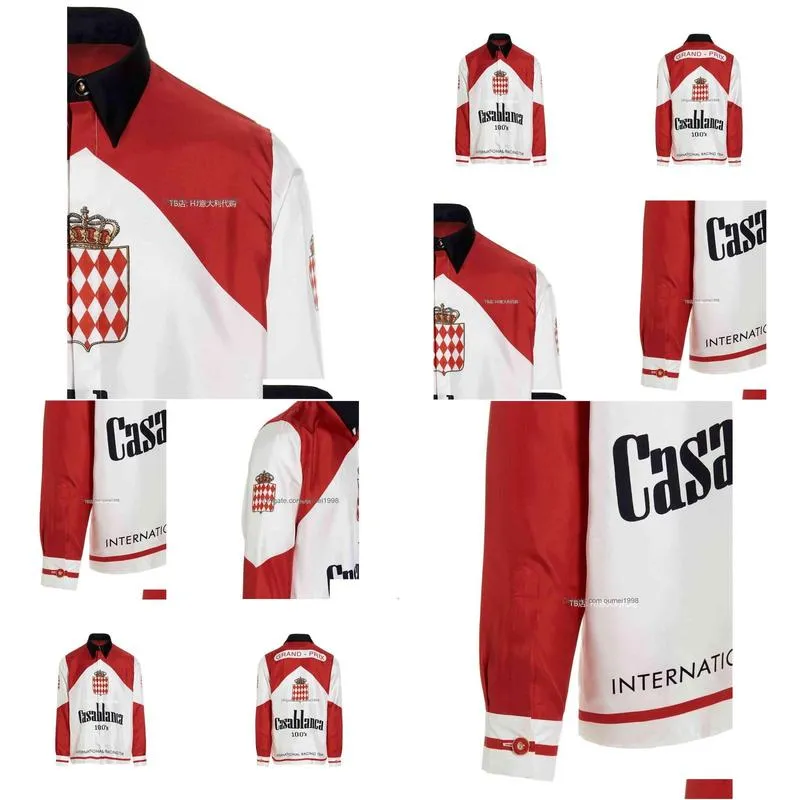 Casablanca aw21 men`s Casablanca silk twill Print Long Sleeve Shirt