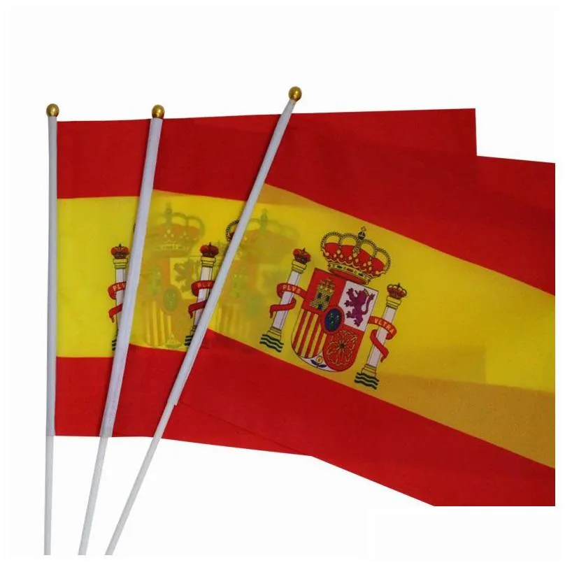 the small size flag 100pcs/lot 14x21cm spain country flag spain sports fans flag factory directly