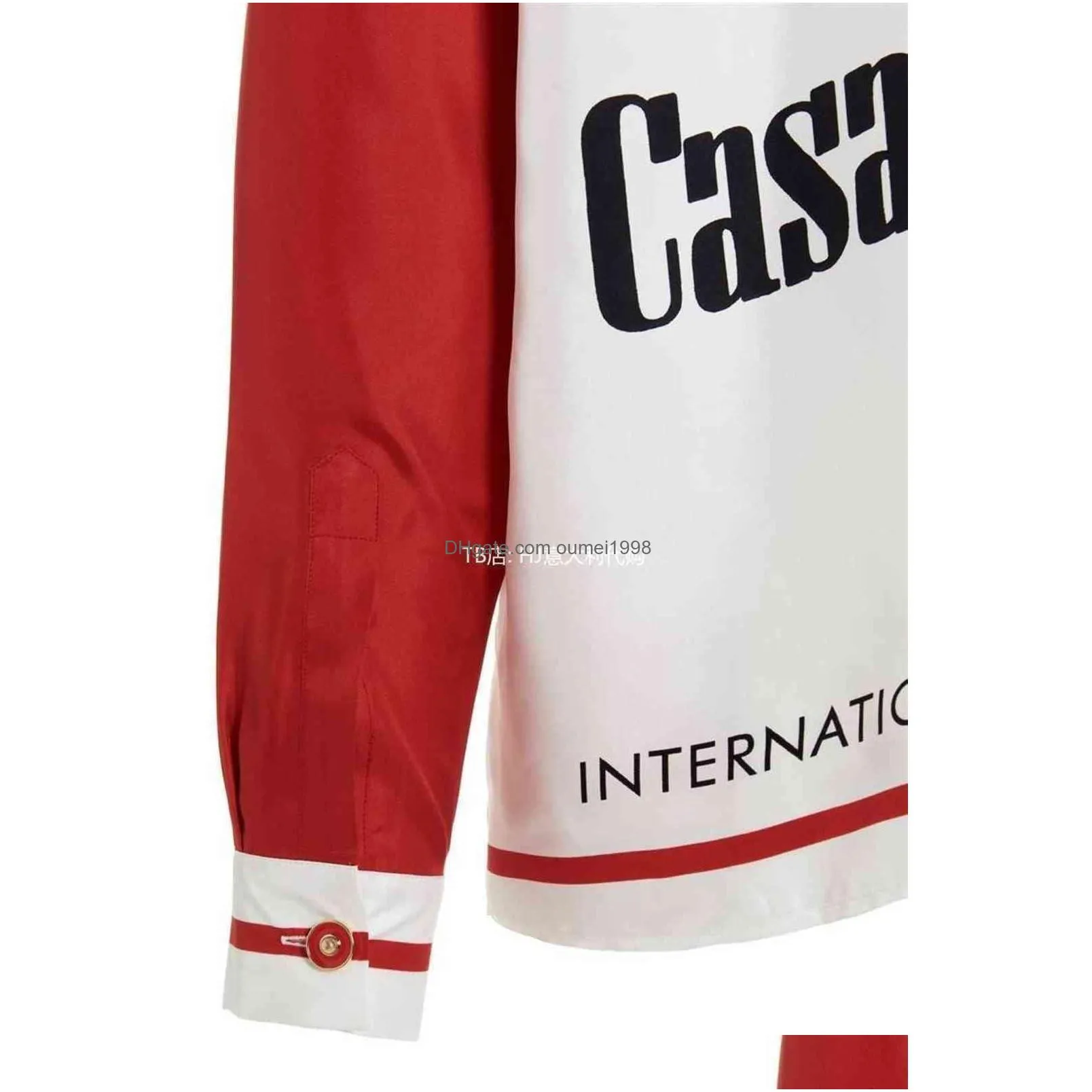Casablanca aw21 men`s Casablanca silk twill Print Long Sleeve Shirt