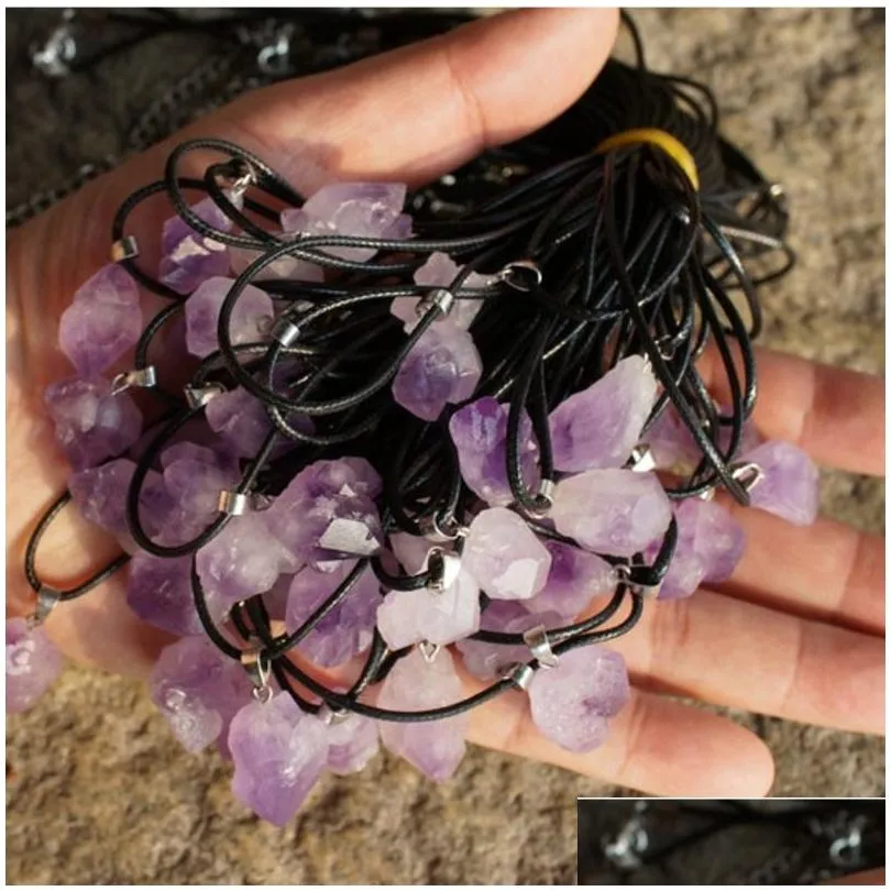 crystal wholesale bulk wholesale raw crystals amethyst pendant necklace mixed size