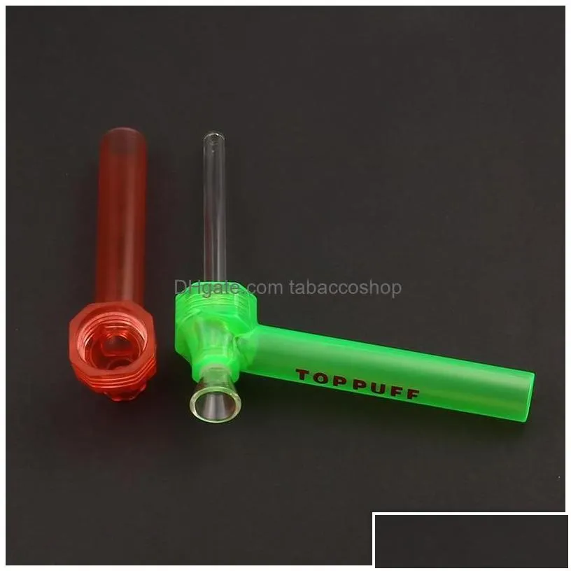 smoking pipes toppuff top puff acrylic bong portable screwon water pipe glass shisha chicha tobacco herb holder instant screw on hoo