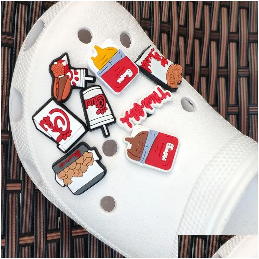 Wholwsale Fast Food Chick  clog Charms for Shoe Buckcle Decoration Party Gift