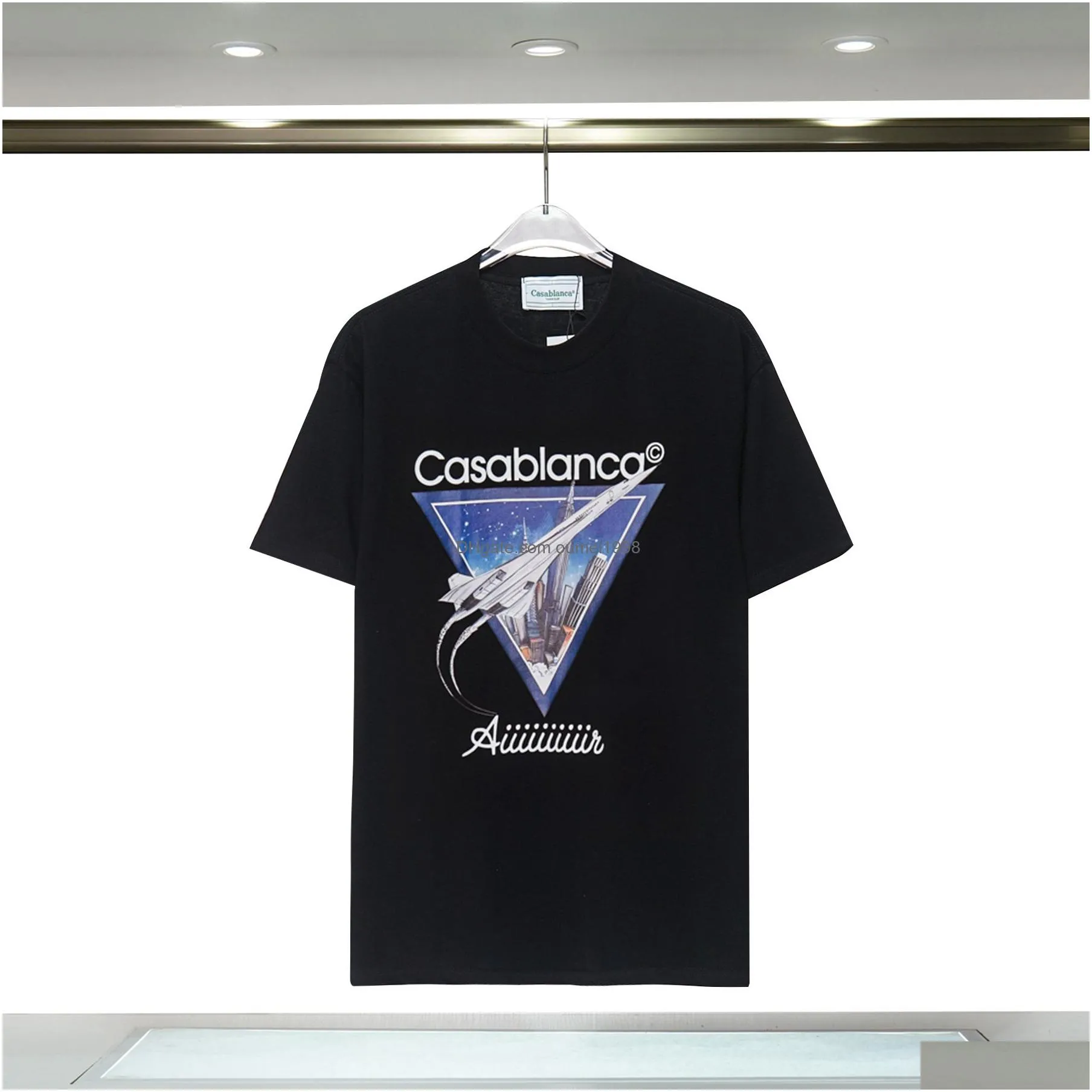 Summer Men T Shirt Casablanc shirt Men Designer t shirt Fashion printing casa Casual t-shirt 100%cotton tee Size S-XXL