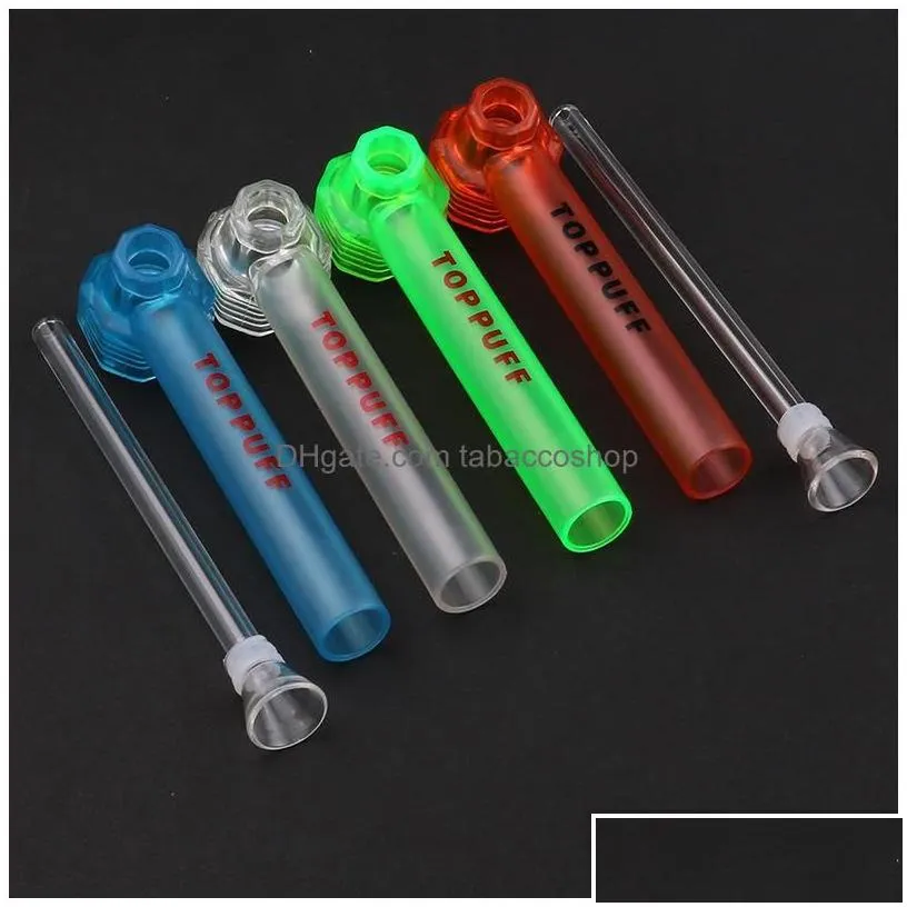 smoking pipes toppuff top puff acrylic bong portable screwon water pipe glass shisha chicha tobacco herb holder instant screw on hoo