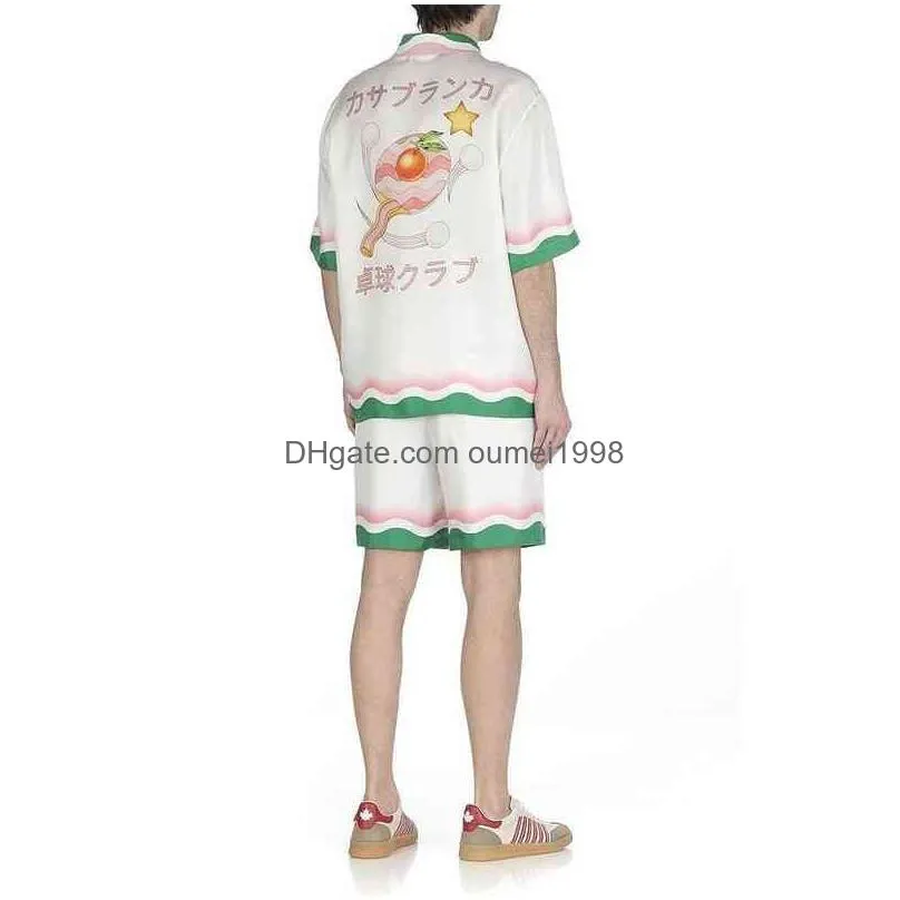 Casablanca men women designer shirt summer casual silk shirts high quality beach tops