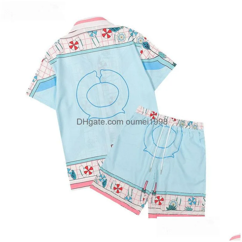 22ss mens designer shirts casablanc Hawaii Floral Casual Shirts dress shirt printing pattern camicia unisex button up hemd