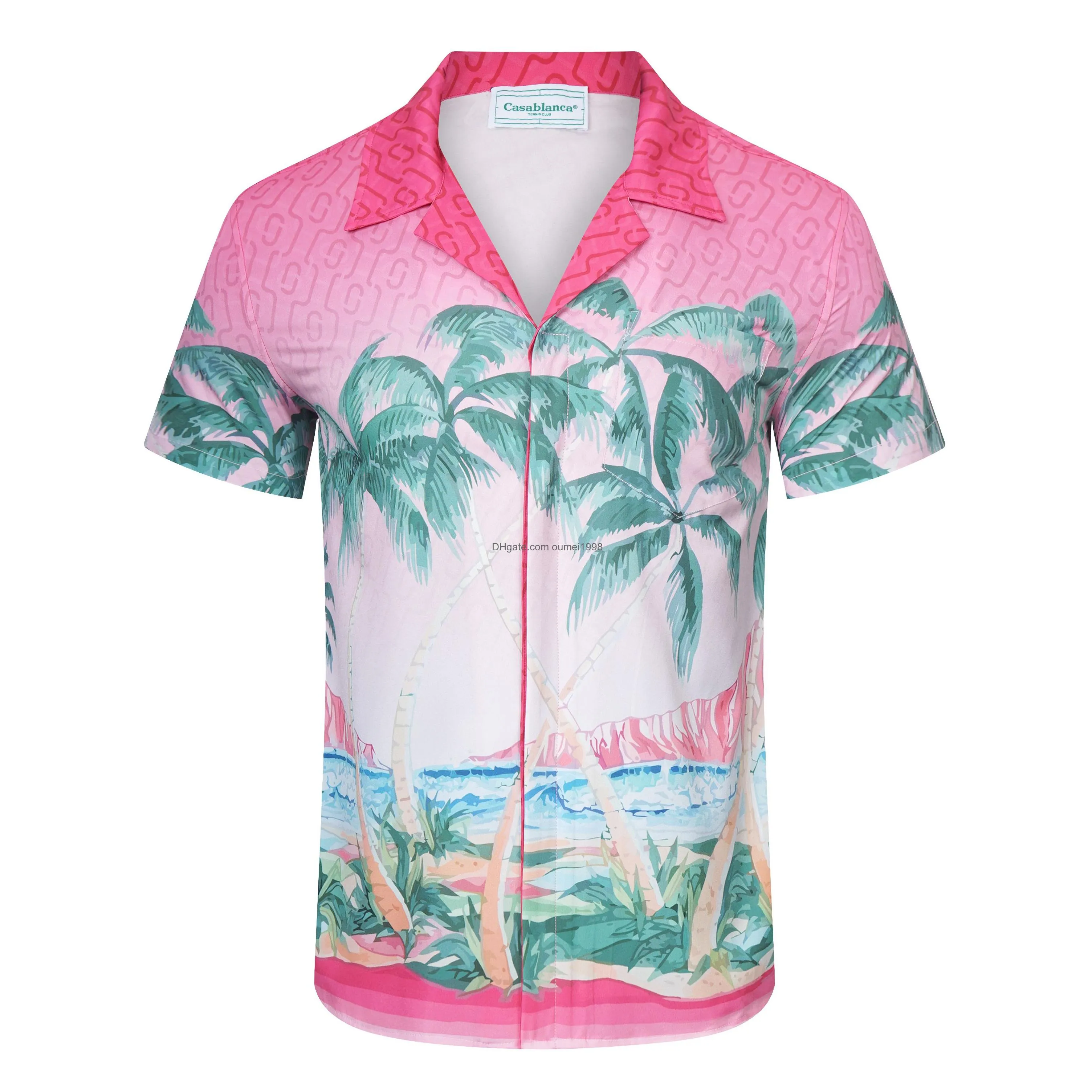 Casablanc shirt Mens Designer Shirts Luxury Brand Mens Shirts Fashion Geometric print bowling shirt Hawaii Floral Casual Shirts US Size