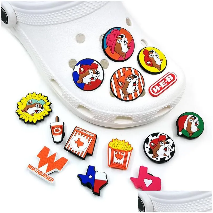 texas style clog charms fashion love shoe accessories for decorations charms pvc soft shoes charm ornaments buckles as party gift