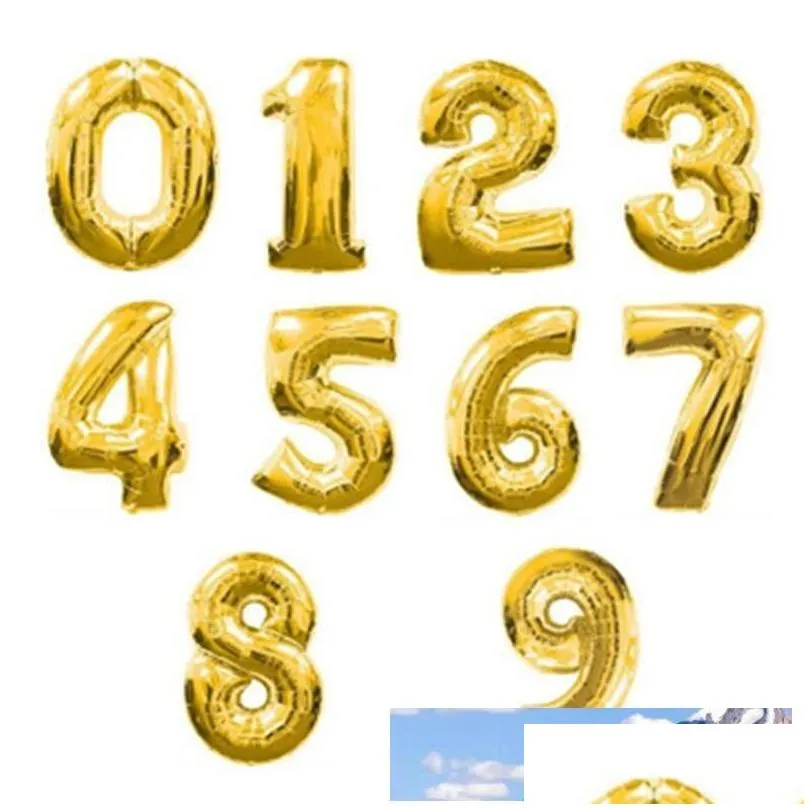 32 inches number balloon birthday party decorations color aluminum foil balloons wedding home banquet supplies 0 9ch h19