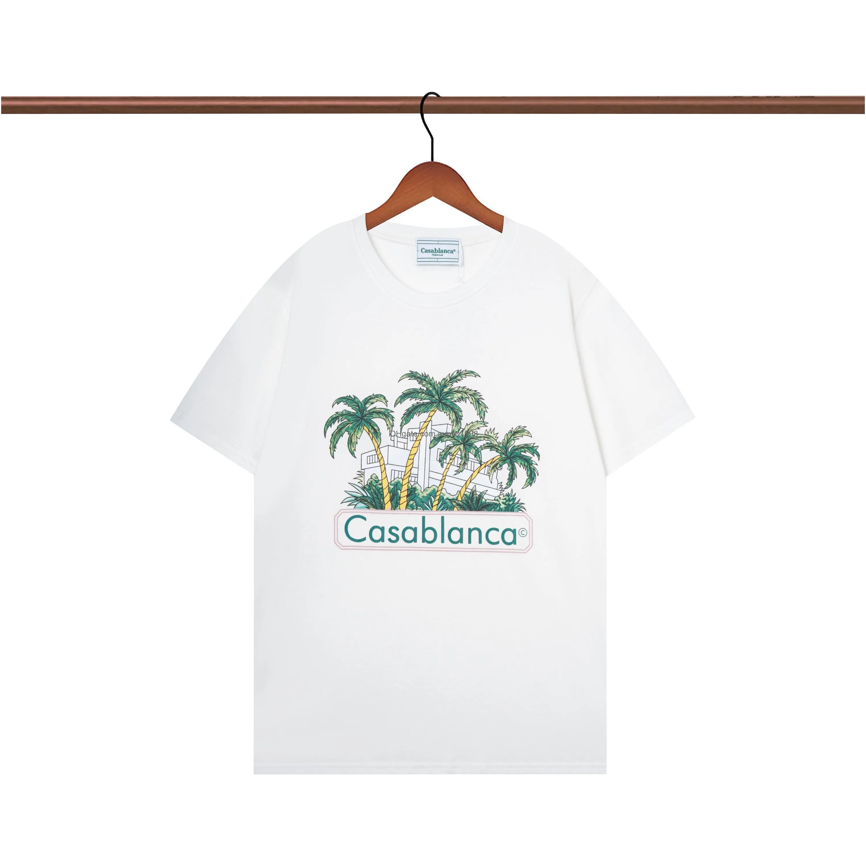 Casablanc shirt Mens T Shirt Designer Cotton Luxury Brand Clothing European American trend Design T-shirts Printer Summer Short Sleeve US size