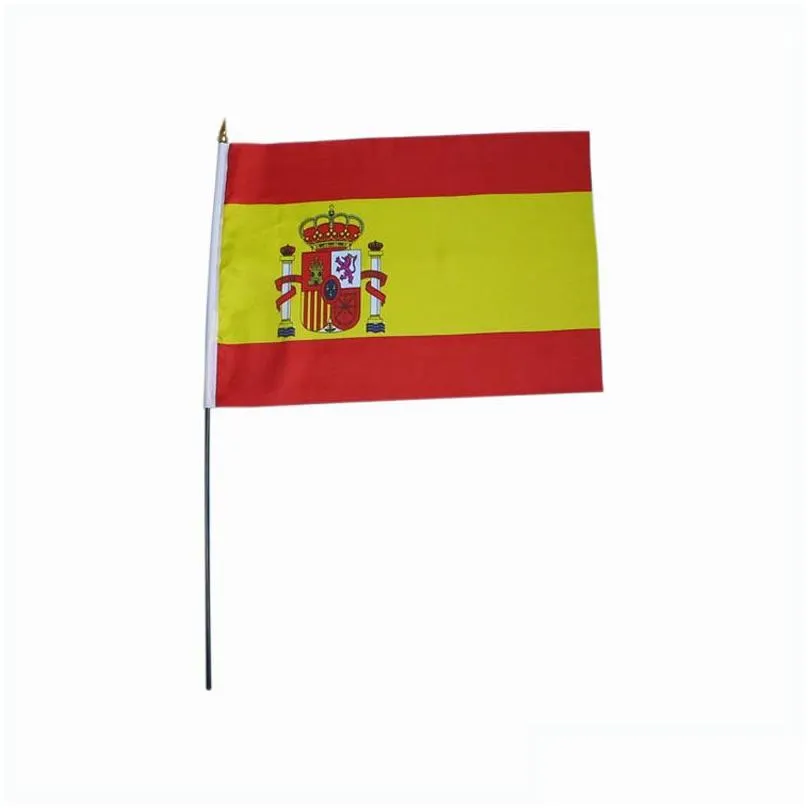 the small size flag 100pcs/lot 14x21cm spain country flag spain sports fans flag factory directly