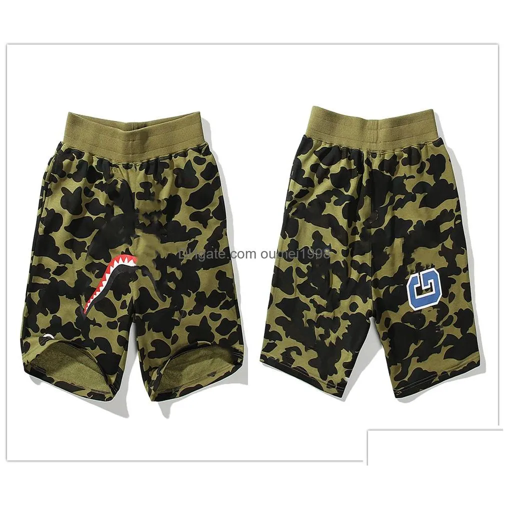 mens shorts designer shorts women swim shorts Embroidered cotton terry Luminous spot camouflage Red blue and purple colorReflective gym swimming inaka