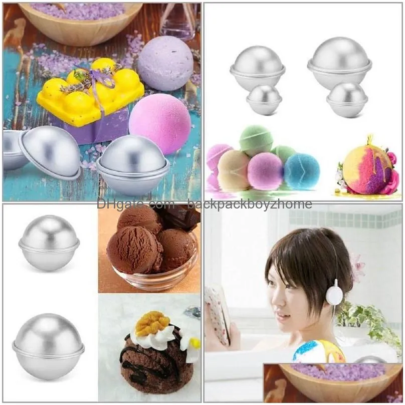 3d aluminium alloy cake mold pudding mousse baking moulds half sphere roast ball mould own crafting handmade 3 sizes 1000pcs