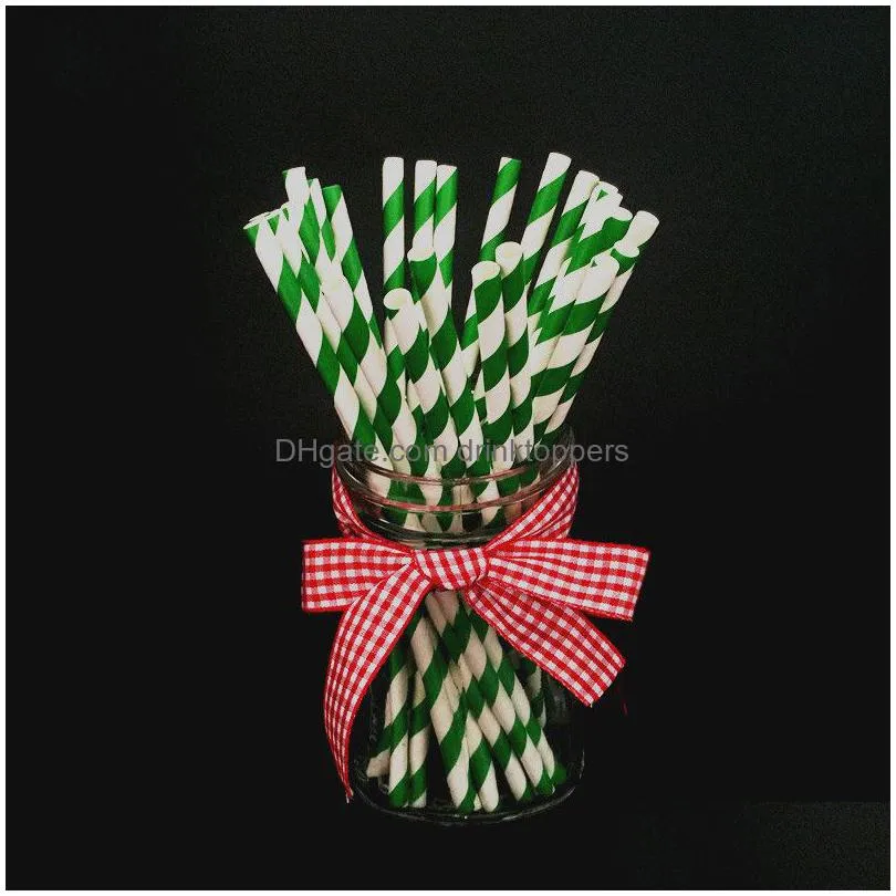 biodegradable colorful stripes paper straws pink blue yellow drinking straws wedding birthday party decoration baby shower kids