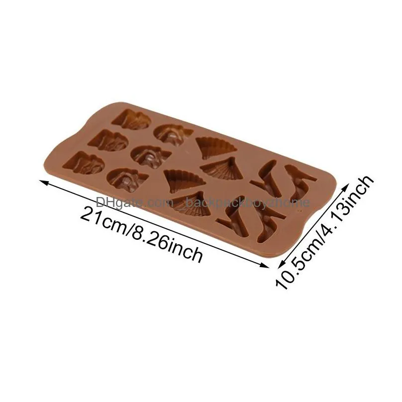 14 cavity fashion shoes bag fan shaped food grade silicone chocolate mold jelly candy cake baking mould