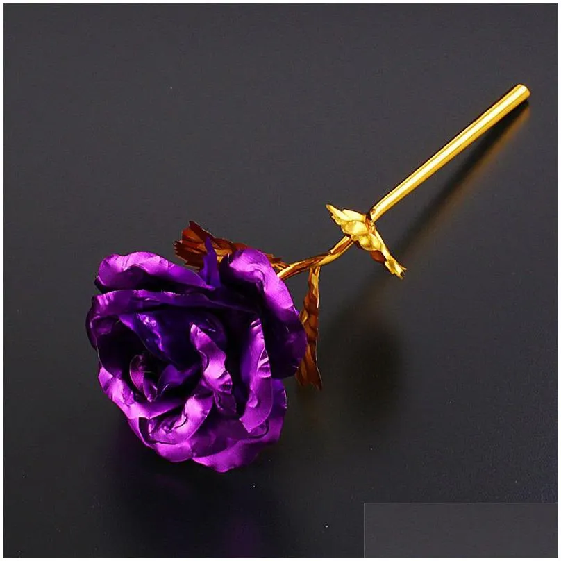 fashion 24k gold foil plated rose creative gifts lasts forever rose for lovers wedding christmas valentines day present home decoration