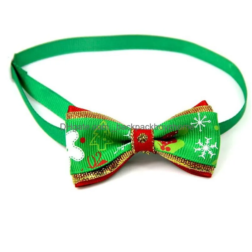 pet cat dog collar bow tie merry christmas adjustable neck strap cat dog grooming accessories pet product xmas supplies