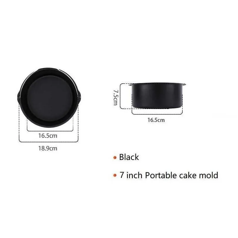 New 8/6 Inch Non Stick Baking Mold Round Tray Pan Roasting Pizza Cake Basket Bakeware Kitchen Bar Cooking Tool Air Fryer Accessories