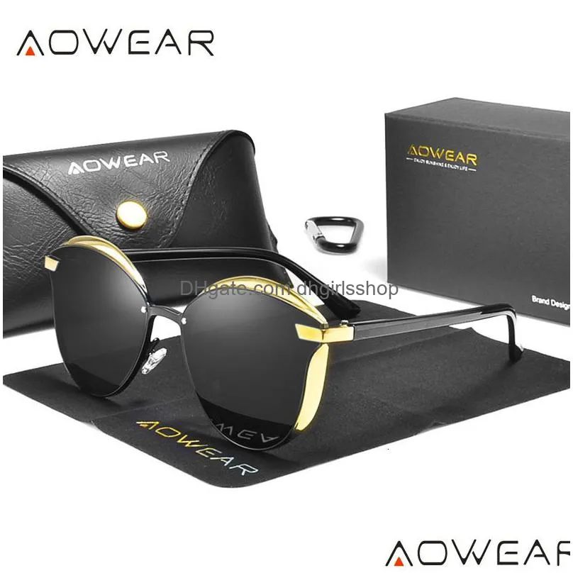 sunglasses aowear luxury cat eye retro women`s sunglasses polarization interesting designer sunglasses women`s lenses glasses 230512