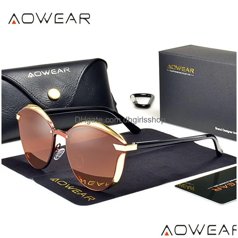 sunglasses aowear luxury cat eye retro women`s sunglasses polarization interesting designer sunglasses women`s lenses glasses 230512