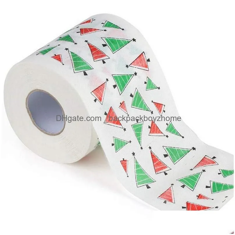 merry christmas toilet paper creative colorful printing pattern series roll of papers fashion funny novelty gift eco friendly portable