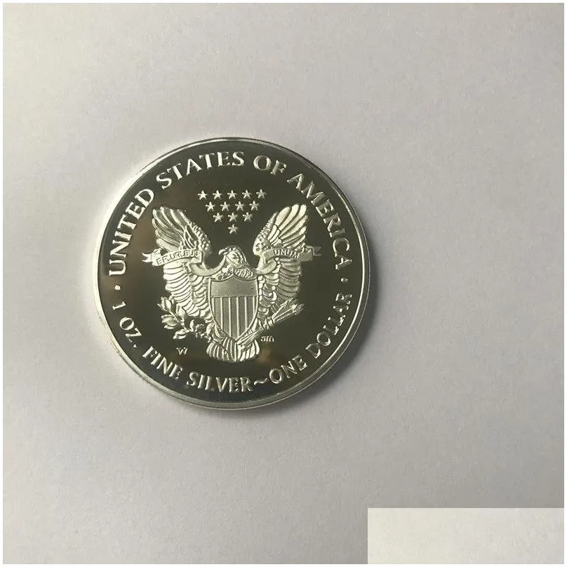 10 pcs non magnetic statue 1oz silver plated 40 mm commemorative american decoration non currency collectible coin