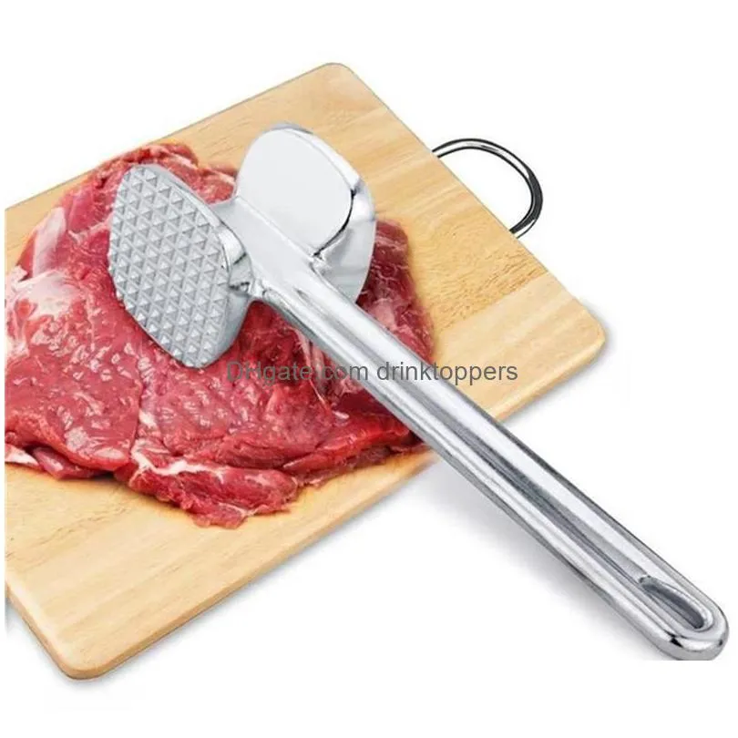 19.5cm kitchen gadgets multifunction meat hammer two sides loose tenderizers portable steak pork tools aluminum alloy drop 