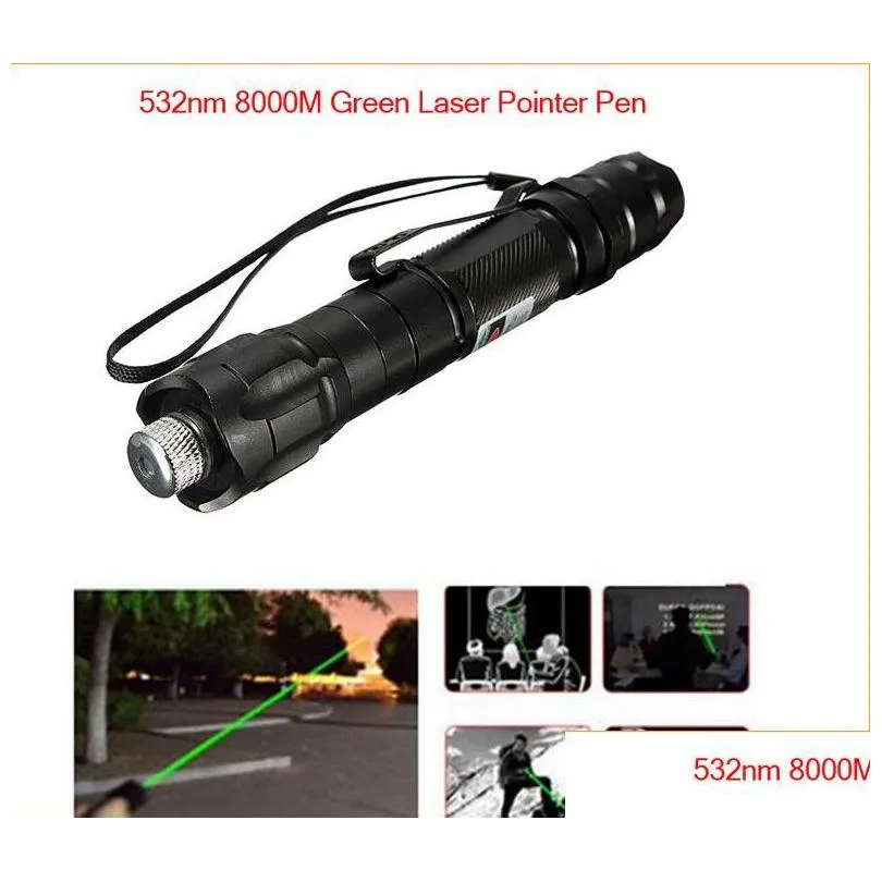brand 1mw 532nm 8000m high power green laser pointer light pen lazer beam military green lasers pen epacket 258r
