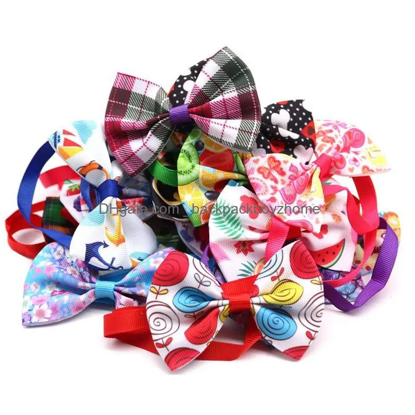 pet dog bowties dog neckties fruit style ribbon small dogs cat adjustable strap bow tie summer pet supplies