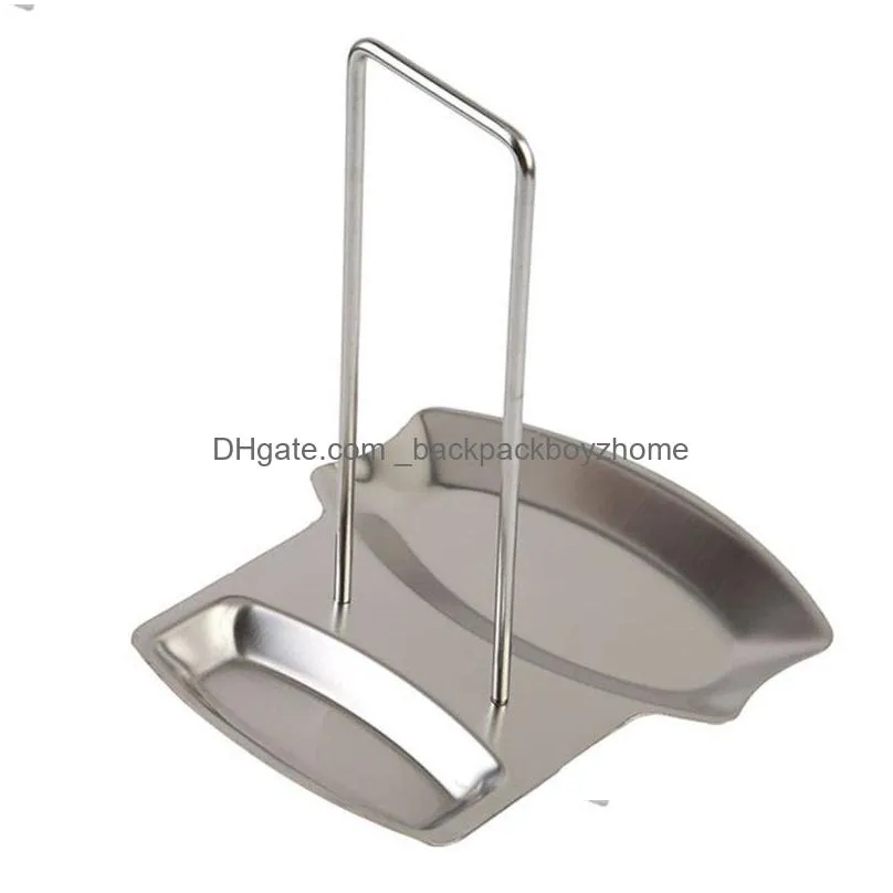 stainless steel kitchen pan pot rack cover lid rest stand spoon holder home applicance for kitchen accessories