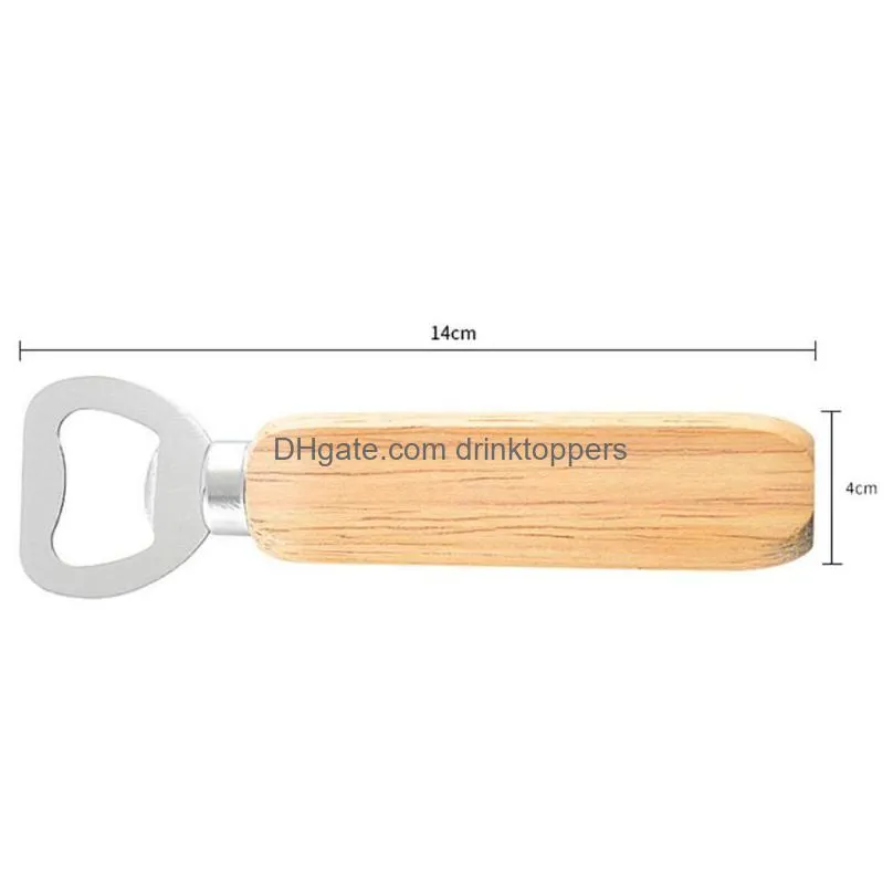 portable quick wooden handle bottle opener drink beer cap lid opener bar tool wooden handle bottle openers