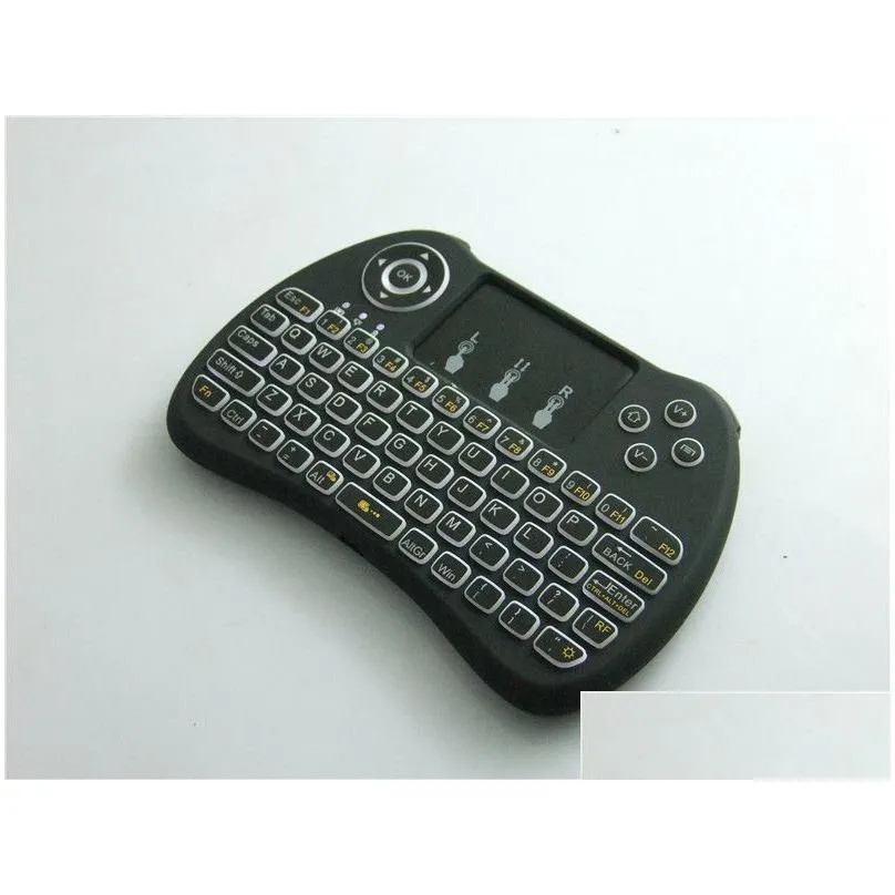 wireless backlit blacklight keyboard h9 fly air mouse multi-media remote control touchpad handheld for android tv box