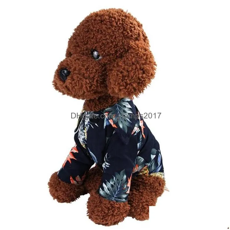 dog shirts cotton summer beach clothes vest short sleeve pet clothes floral t shirt hawaiian tops for dogs chihuahua