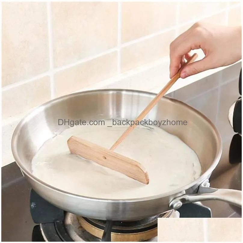 new chinese specialty crepe maker pancake batter wooden spreader stick home kitchen tool diy restaurant canteen special supplies