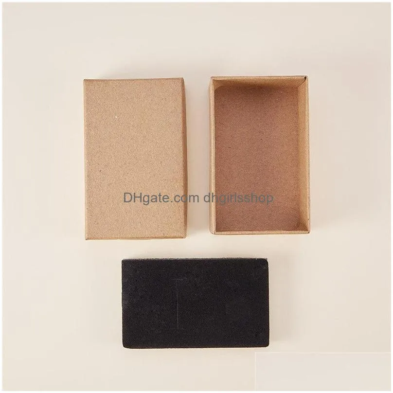 24pcs kraft jewelry box gift cardboard boxes for ring necklace earring womens jewelry gifts packaging with sponge inside mx200810