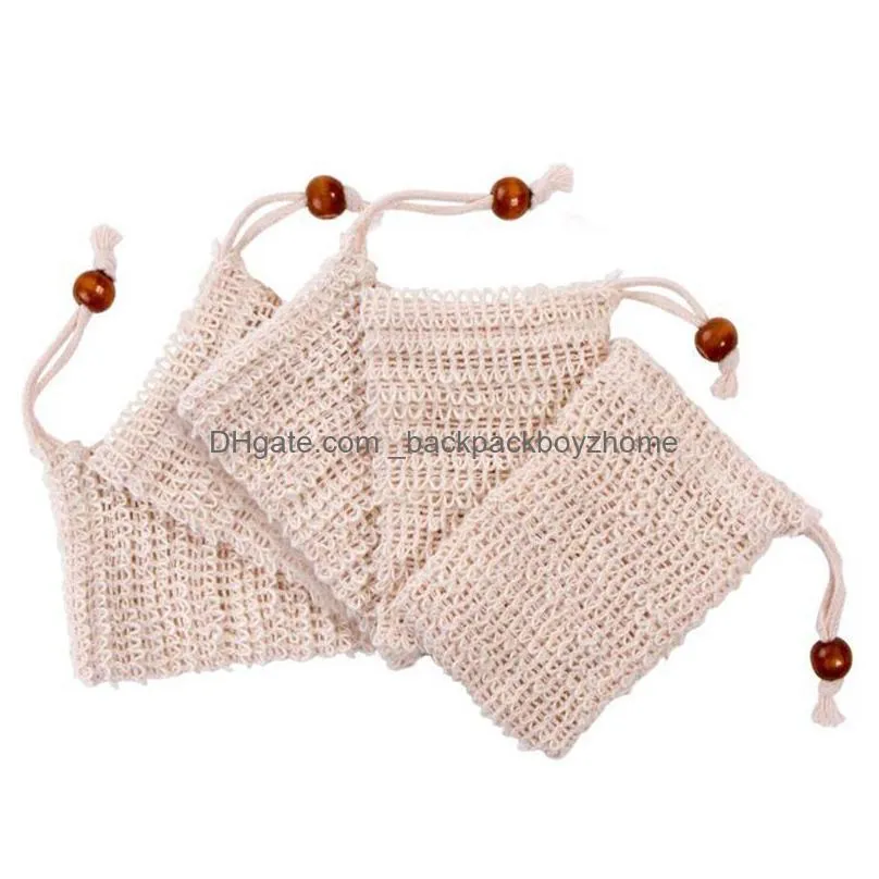 natural exfoliating mesh soap saver sisal soap saver bag pouch holder for shower bath foaming and drying free shipping