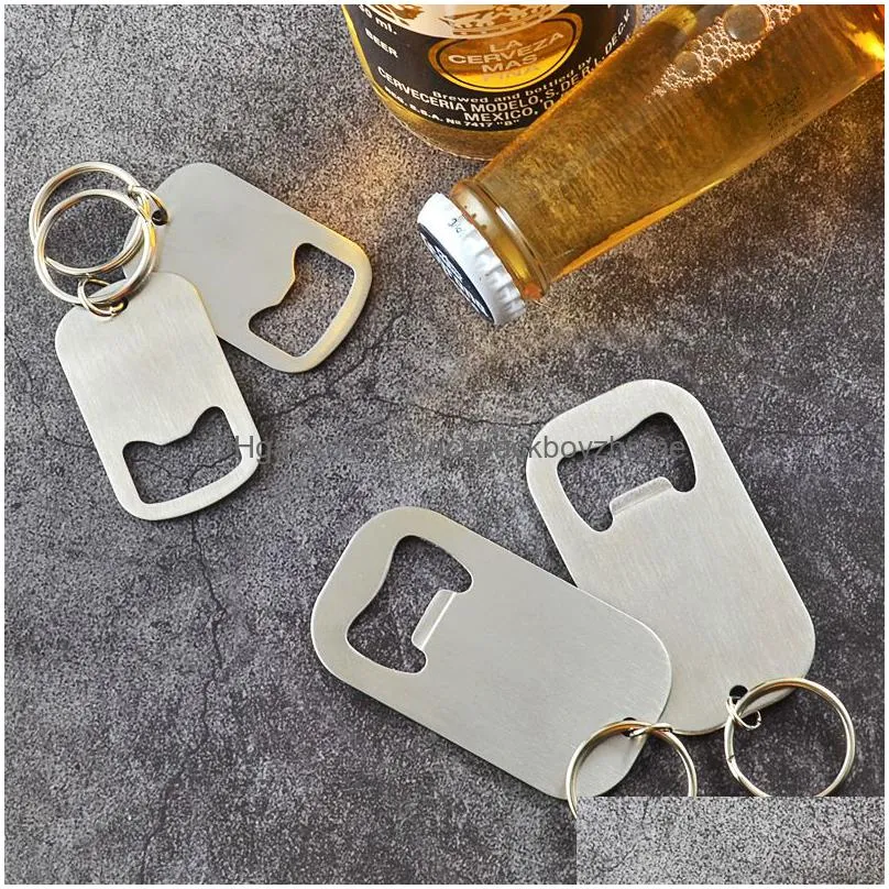 portable stainless steel bottle openers beverage beer opener keychain creative home kitchen bar tools