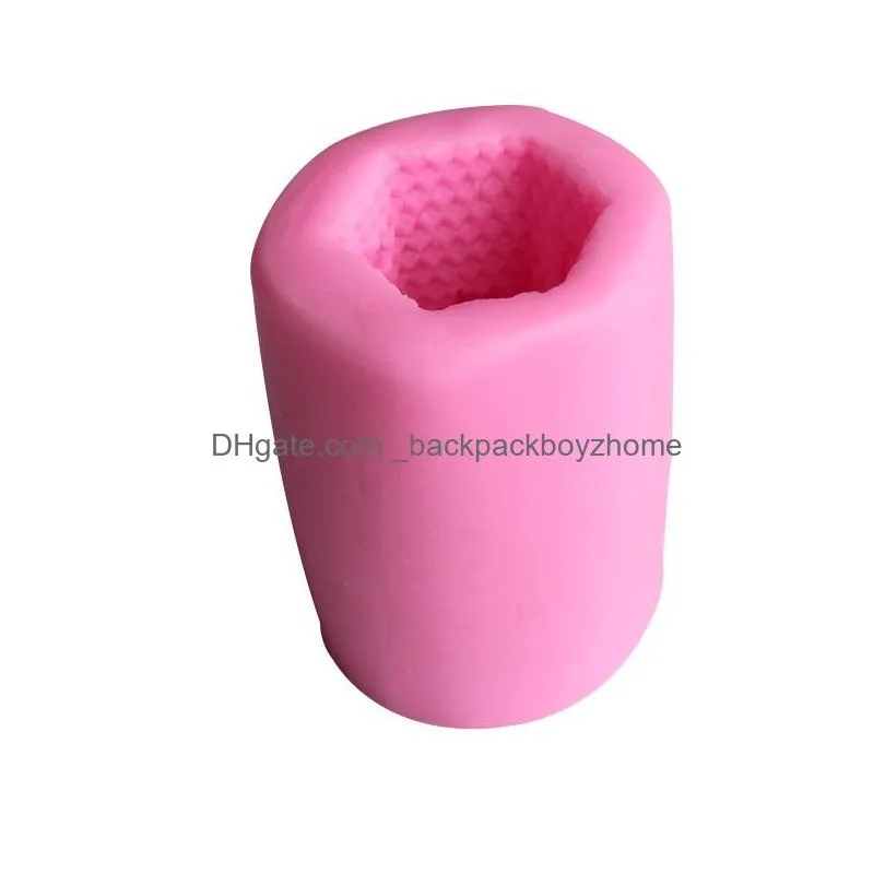Moule à Bougie En Forme De Cylindre En Silicone 3D, Pour Fondant, Savon