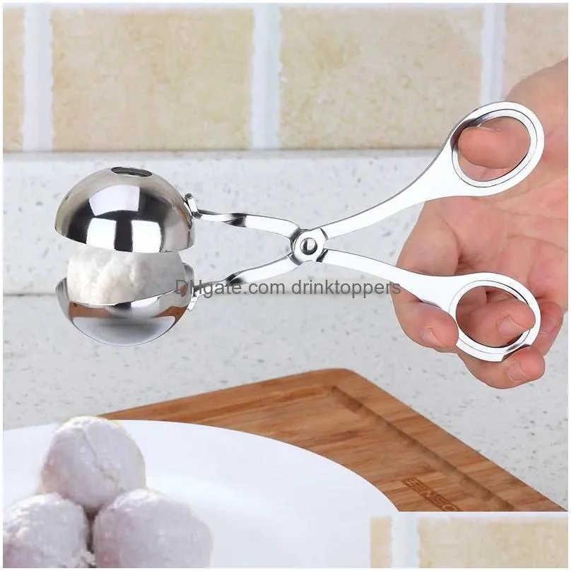 stainless steel meat baller maker diy fish meat rice ball maker meatball mold tools home kitchen cooking tools