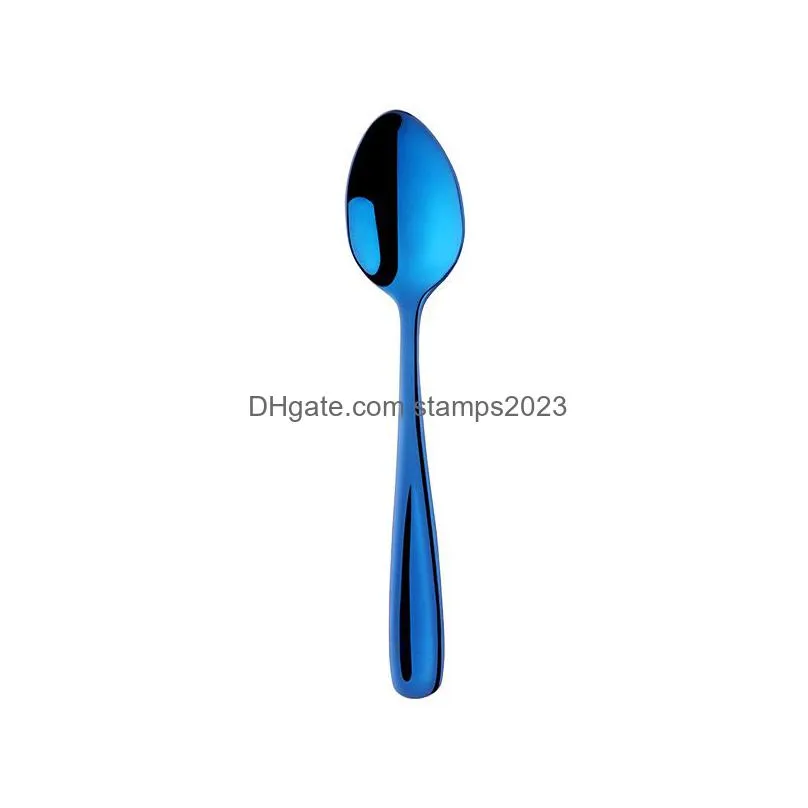 creative 304 stainless steel spoons plated coffee tea spoon flatware stirring teaspoon sugar ice cream kitchen tools