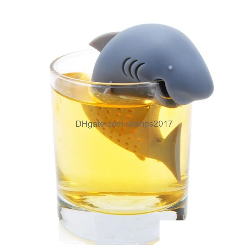shark tea infuser silicone strainers tools tea strainer infuser filter empty bag leaf diffuser wedding decoration gifts