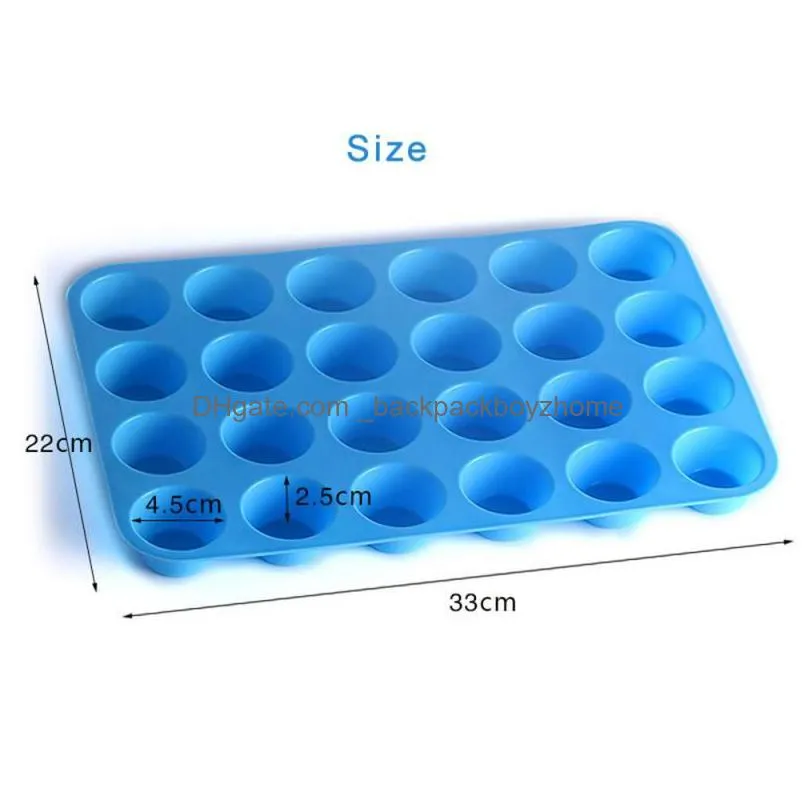 24 cavity silicone cake mold muffin cup cake bakeware fondant cupcake muffin mold  muffin chocolate mould baking tools