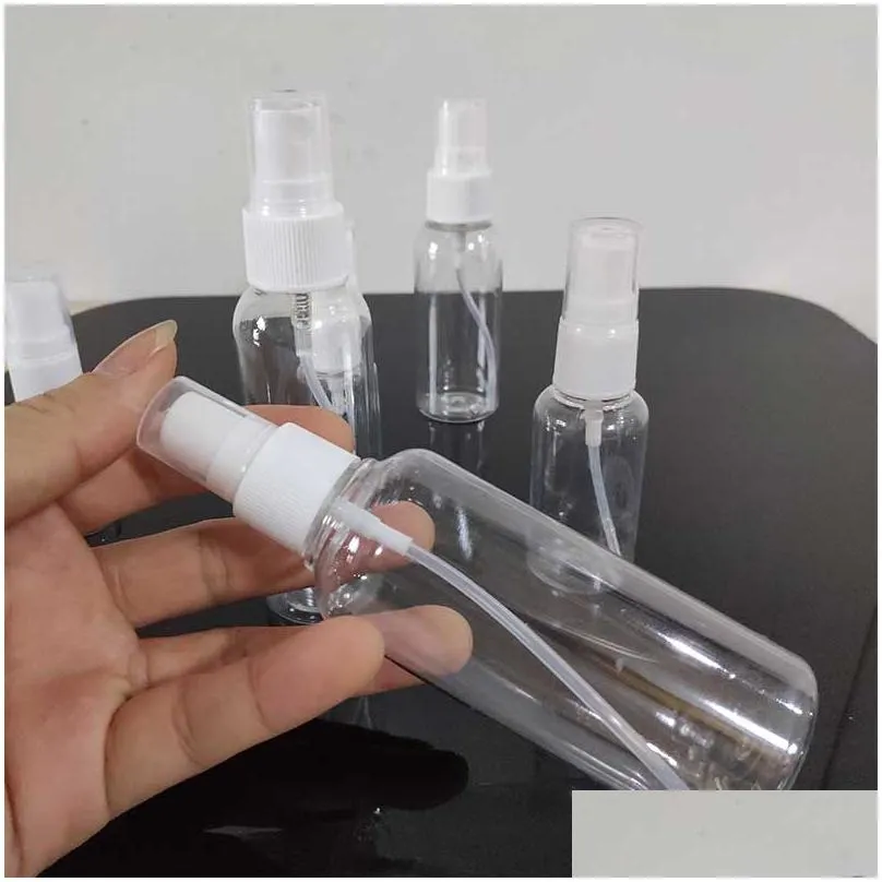 wholesale 10ml 20ml 30ml 50ml 60ml 100ml Packing Bottles Empty PET Clear Plastic Fine Mist Spray Bottle for Cleaning Travel  Oils