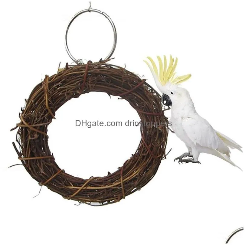 pet bird parrot ring standing perch toy pet cage swing toy accessories chew toy for parrot bird
