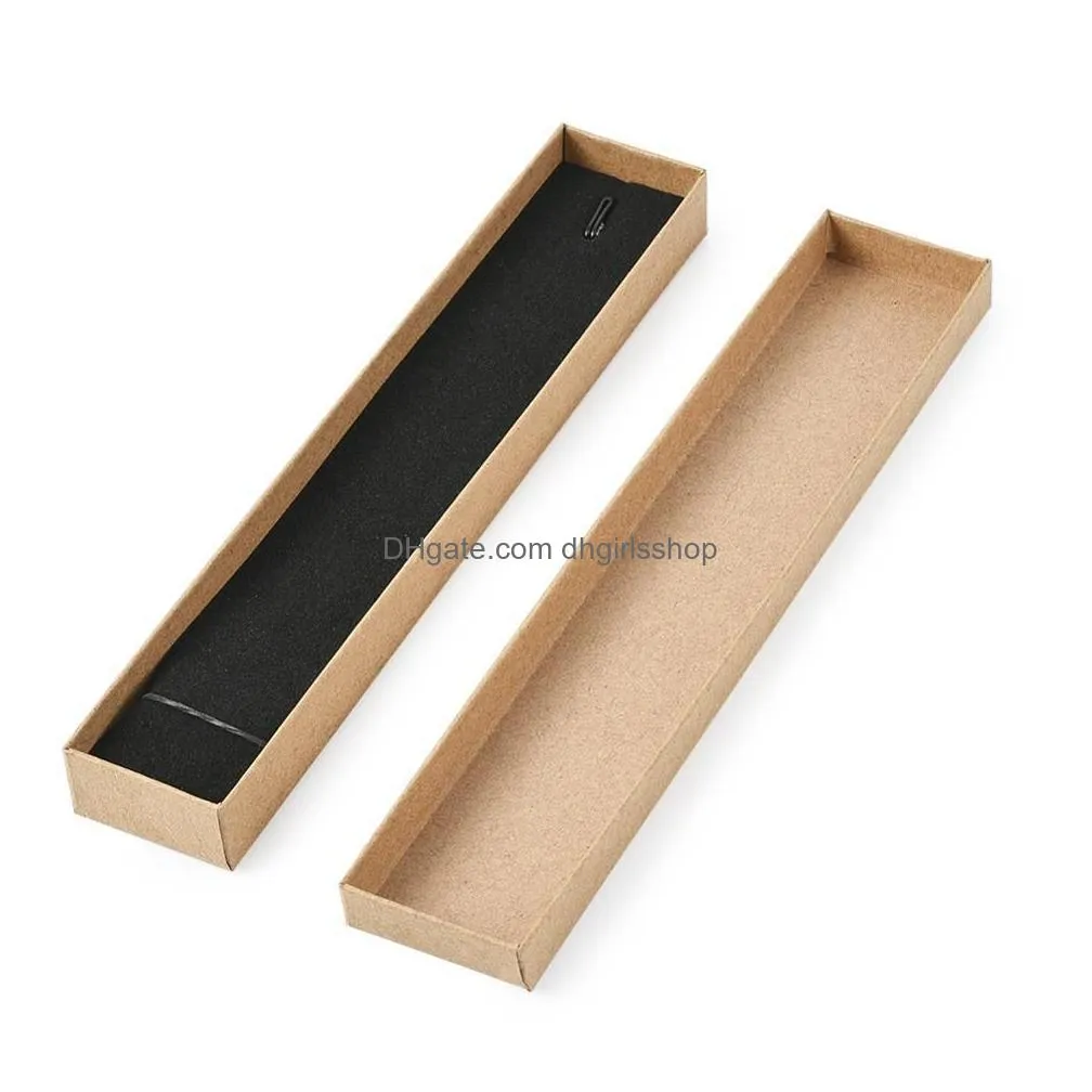 12 pcs 21x4x2cm rectangle cardboard jewelry set box for ring necklace gift boxes for jewellery packaging with sponge inside f70