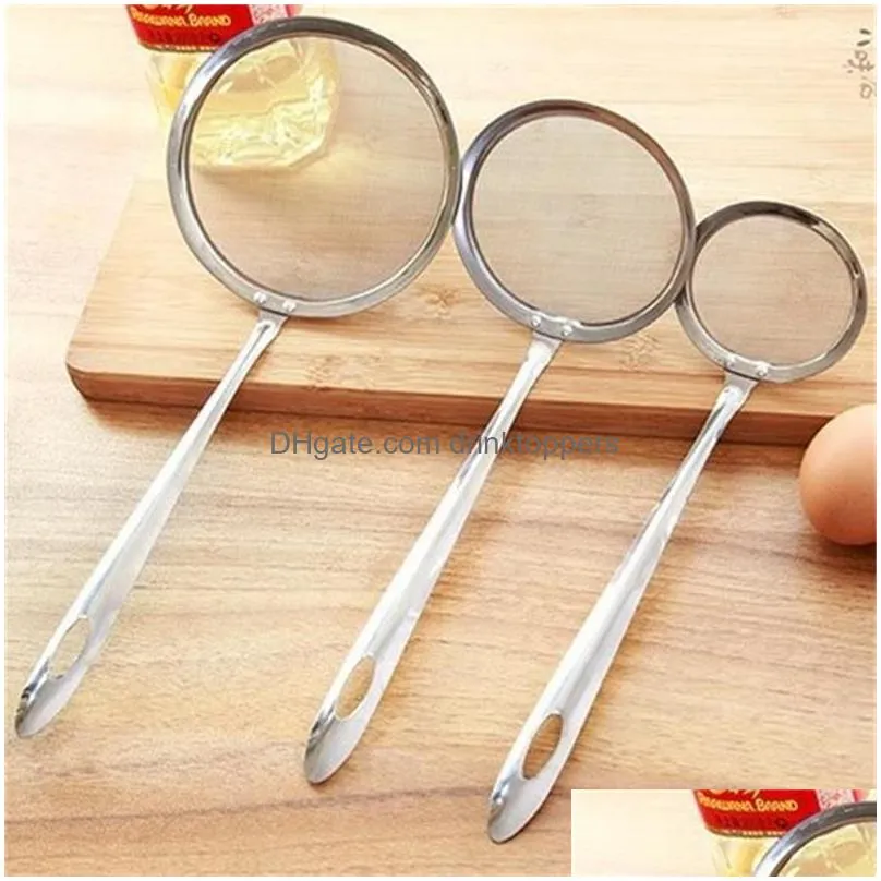 super thick stainless steel pot filter soup skimmer spoon mesh strainer fat oil skim grease foam kitchen accessories